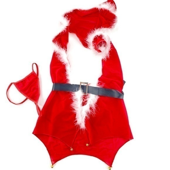 LAST ONE- Christmas women’s Santa feather trim costume - Picture 2 of 4